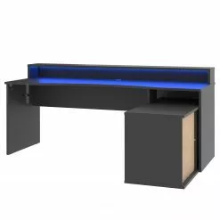 Fredriks Eckschreibtisch Trent - (mit Beleuchtung) Matt Schwarz -Büromöbel Verkäufe 1000280718 210813 08160200439 DETAILS P000000001000280718