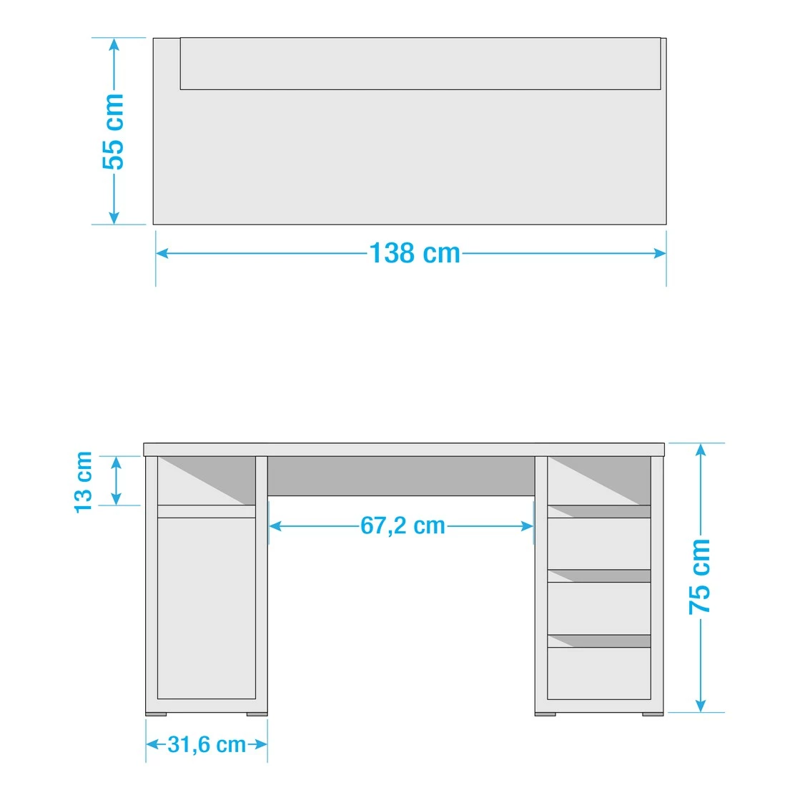 Fredriks Schreibtisch Nichols - Weiß 7 Fredriks Schreibtisch Nichols - Weiß – Bild 5