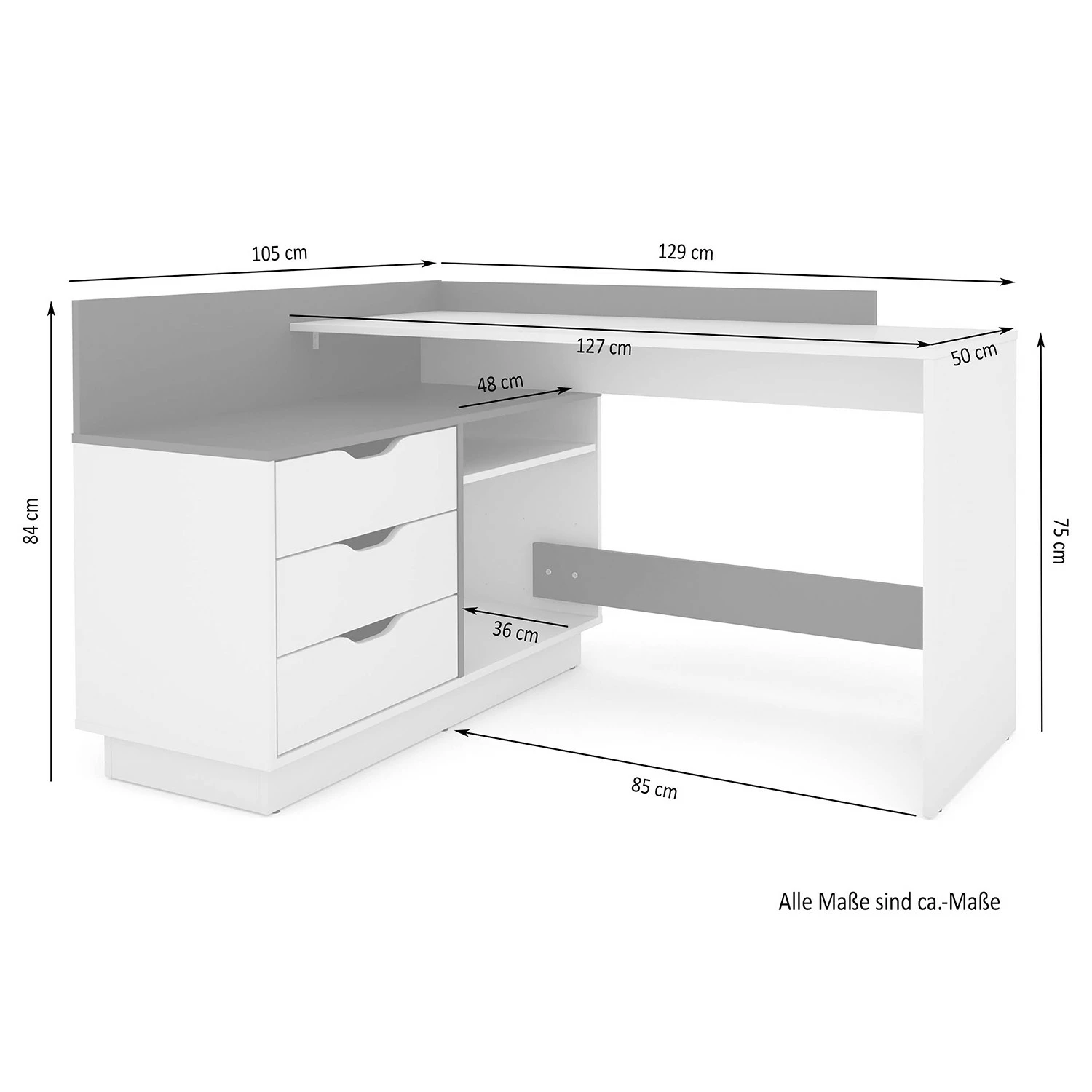 Fredriks Eckschreibtisch Vernie - Altholz Dekor 10 Fredriks Eckschreibtisch Vernie - Altholz Dekor – Bild 8
