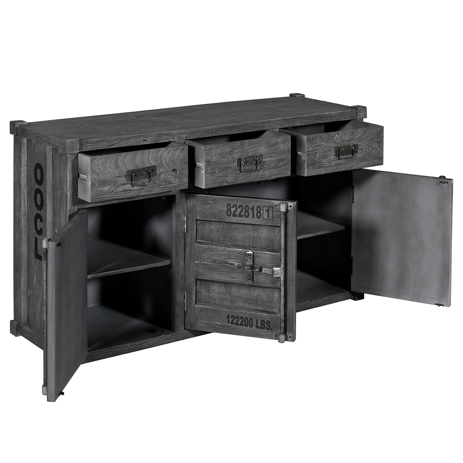 Wolf-Möbel Sideboard Container - Akazie Grau 13 Wolf-Möbel Sideboard Container - Akazie Grau – Bild 11