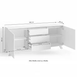 Norrwood Sideboard Rautha - Matt Weiß / Eiche Dekor - Breite: 180 cm 13 Norrwood Sideboard Rautha - Matt Weiß / Eiche Dekor - Breite: 180 cm -Büromöbel Verkäufe 1000283831 210805 14243500072 SKETCH DETAILS P000000001000283831 sketch