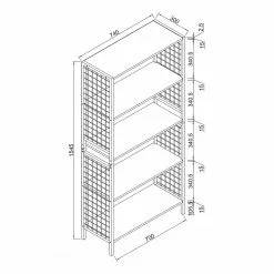 Red Living Regal Welford - Braun / Schwarz -Büromöbel Verkäufe 1000283952 220401 500 SKETCH DETAILS P000000001000283952 sketch