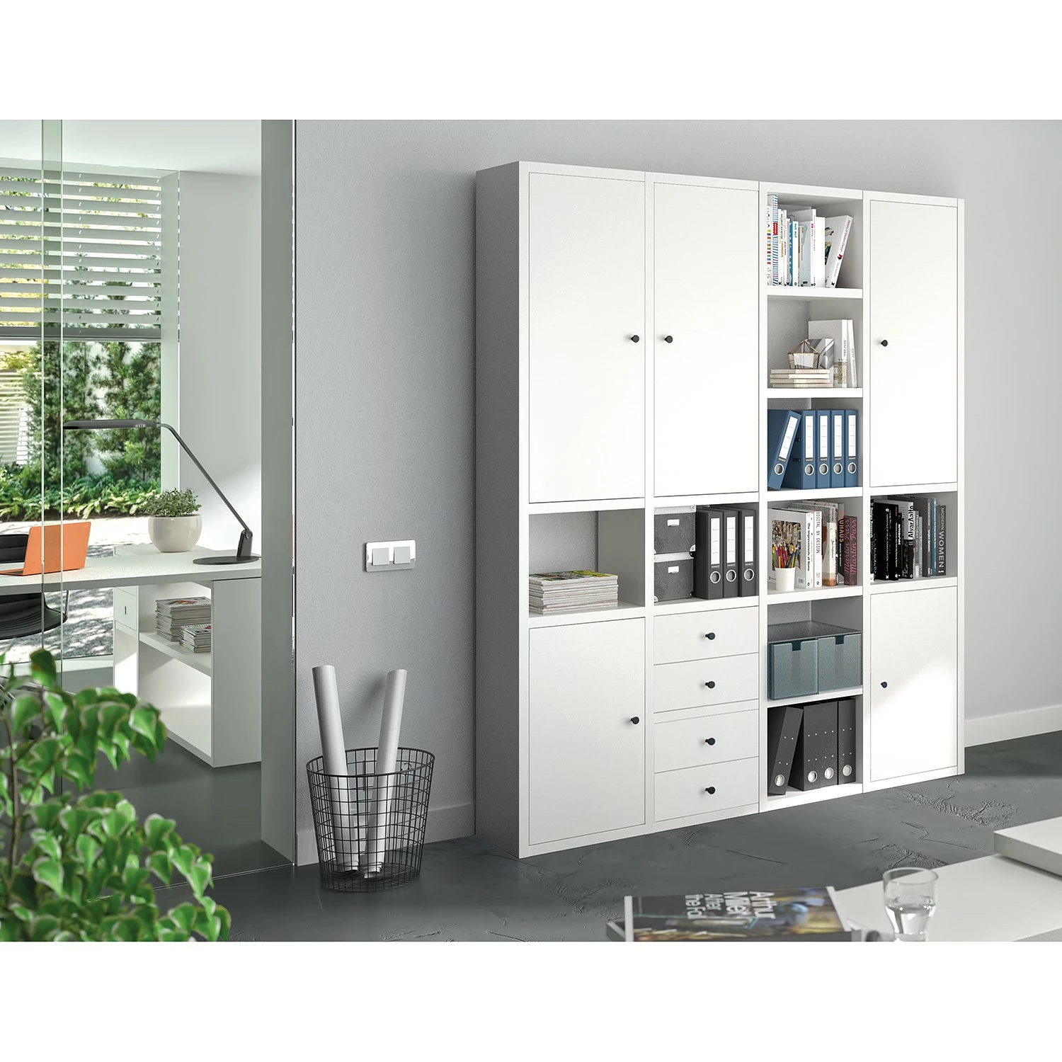 Fredriks Aktenschrank-Kombination Emporio II - Lack Weiß 4 Fredriks Aktenschrank-Kombination Emporio II - Lack Weiß – Bild 2