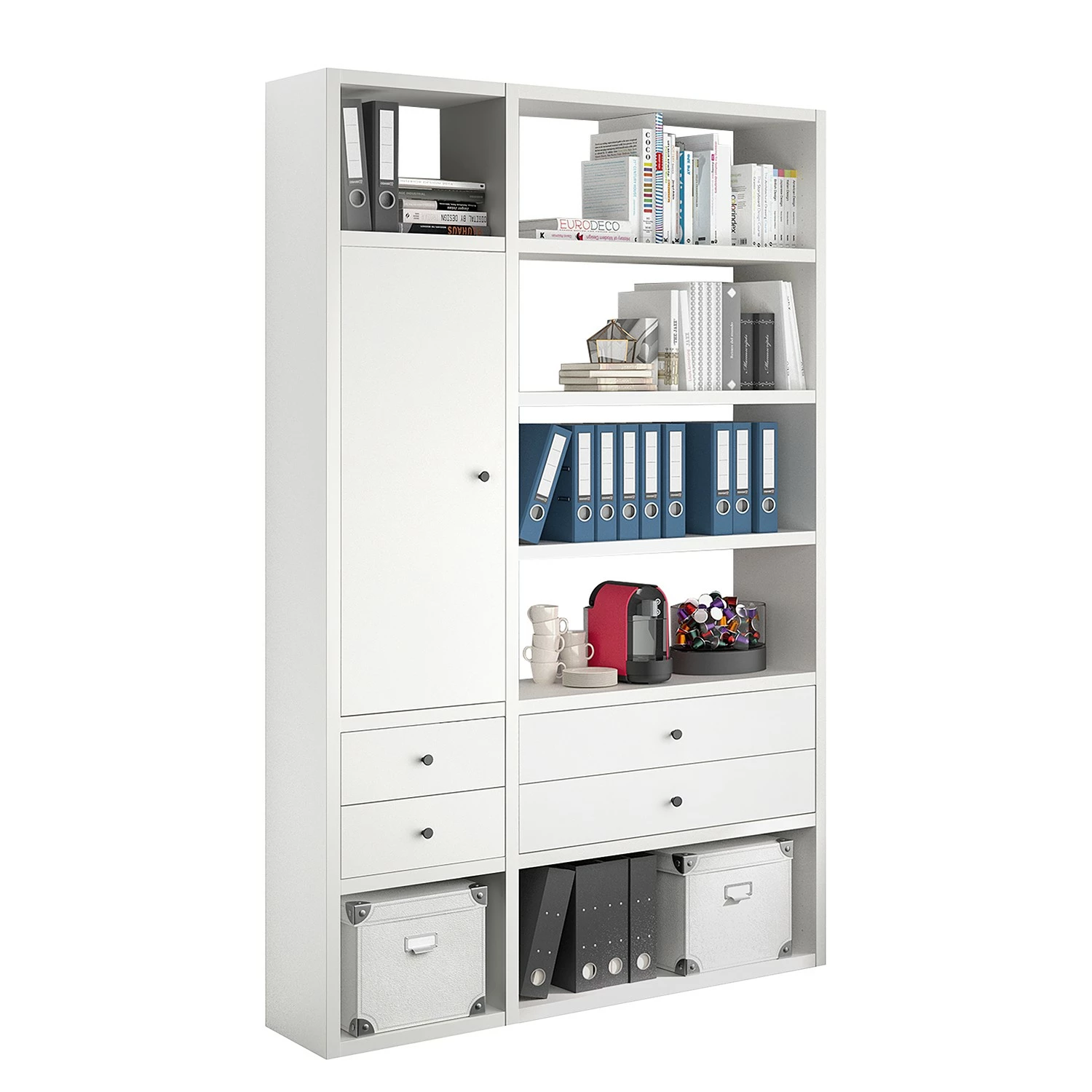 Fredriks Aktenregal-Kombination Emporio IV - Lack Weiß 3 Fredriks Aktenregal-Kombination Emporio IV - Lack Weiß