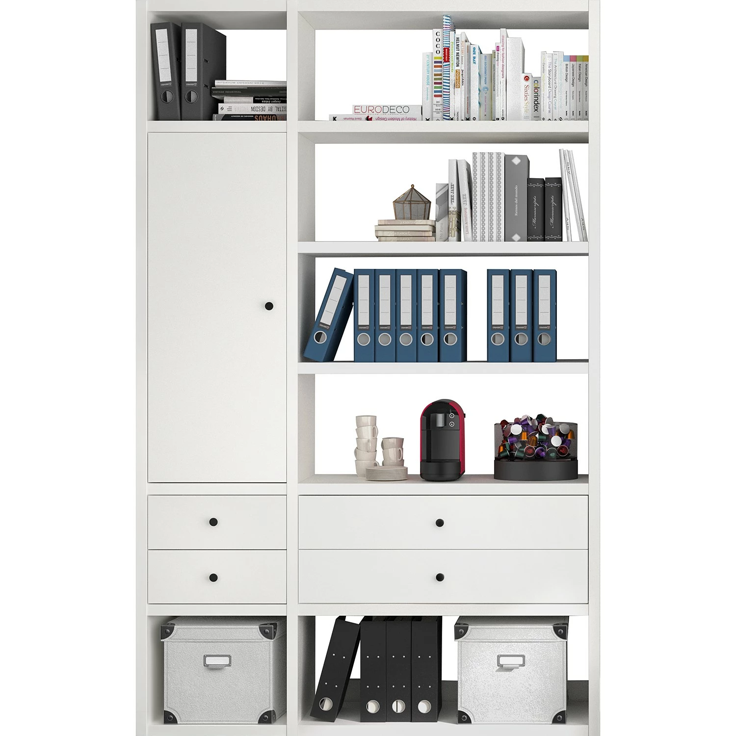 Fredriks Aktenregal-Kombination Emporio IV - Lack Weiß 5 Fredriks Aktenregal-Kombination Emporio IV - Lack Weiß – Bild 3