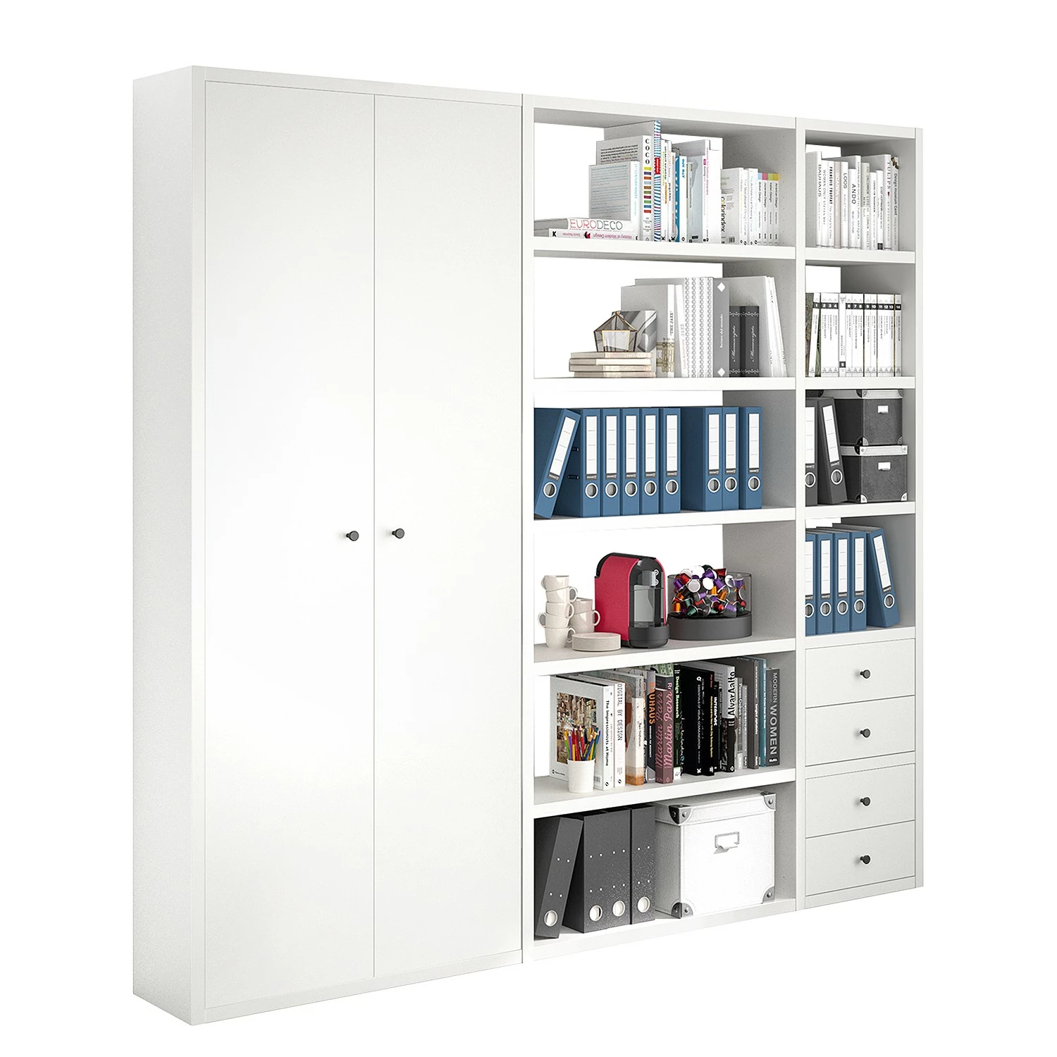 Fredriks Aktenregal-Kombination Emporio III - Lack Weiß 3 Fredriks Aktenregal-Kombination Emporio III - Lack Weiß