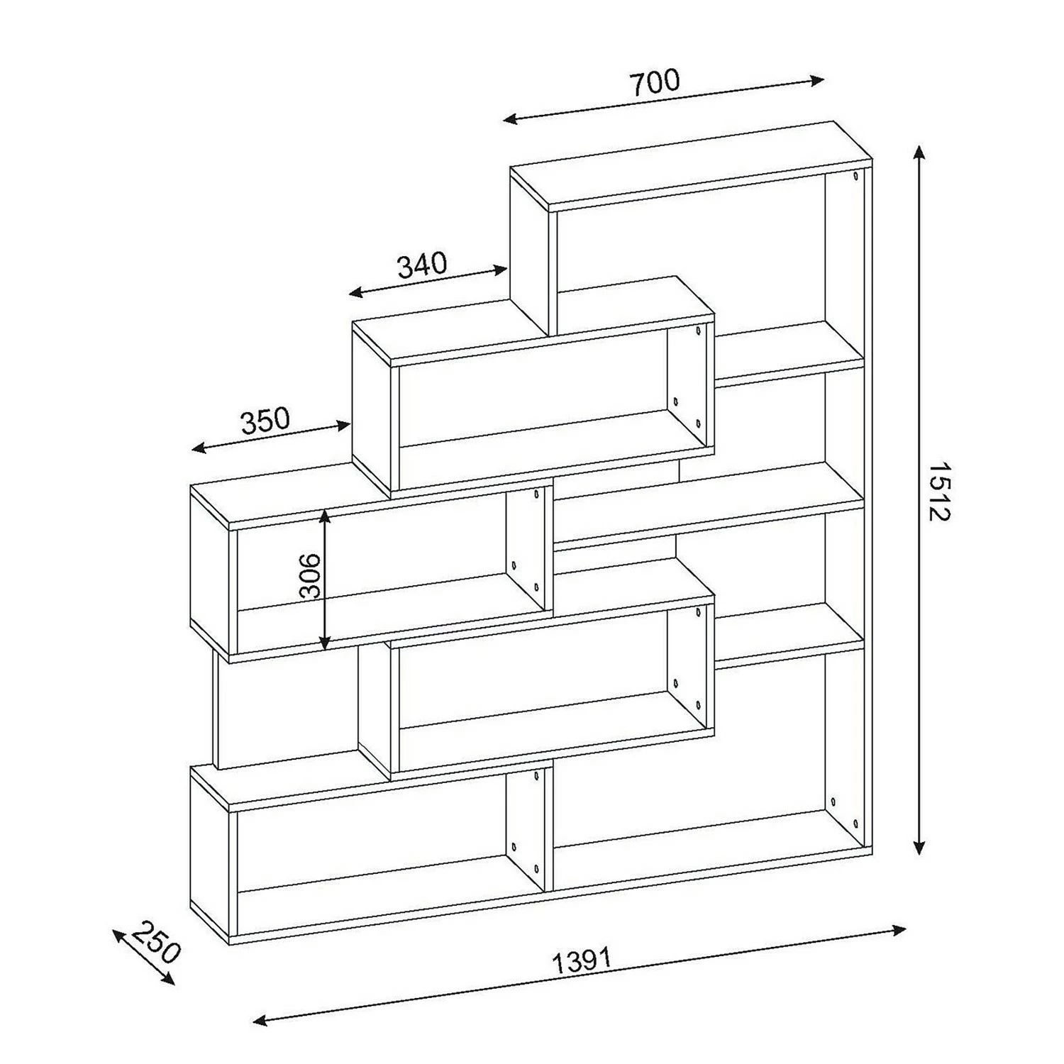 Loftscape Regal Mertyn - Weiß / Walnuss Hell Dekor 6 Loftscape Regal Mertyn - Weiß / Walnuss Hell Dekor – Bild 4