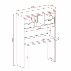 Fredriks Regal-Schreibtischkombination Mernda - Wabenplatte - Weiß 7 Fredriks Regal-Schreibtischkombination Mernda - Wabenplatte - Weiß -Büromöbel Verkäufe 1000285174 210827 08092400034 SKETCH DETAILS P000000001000285174 sketch