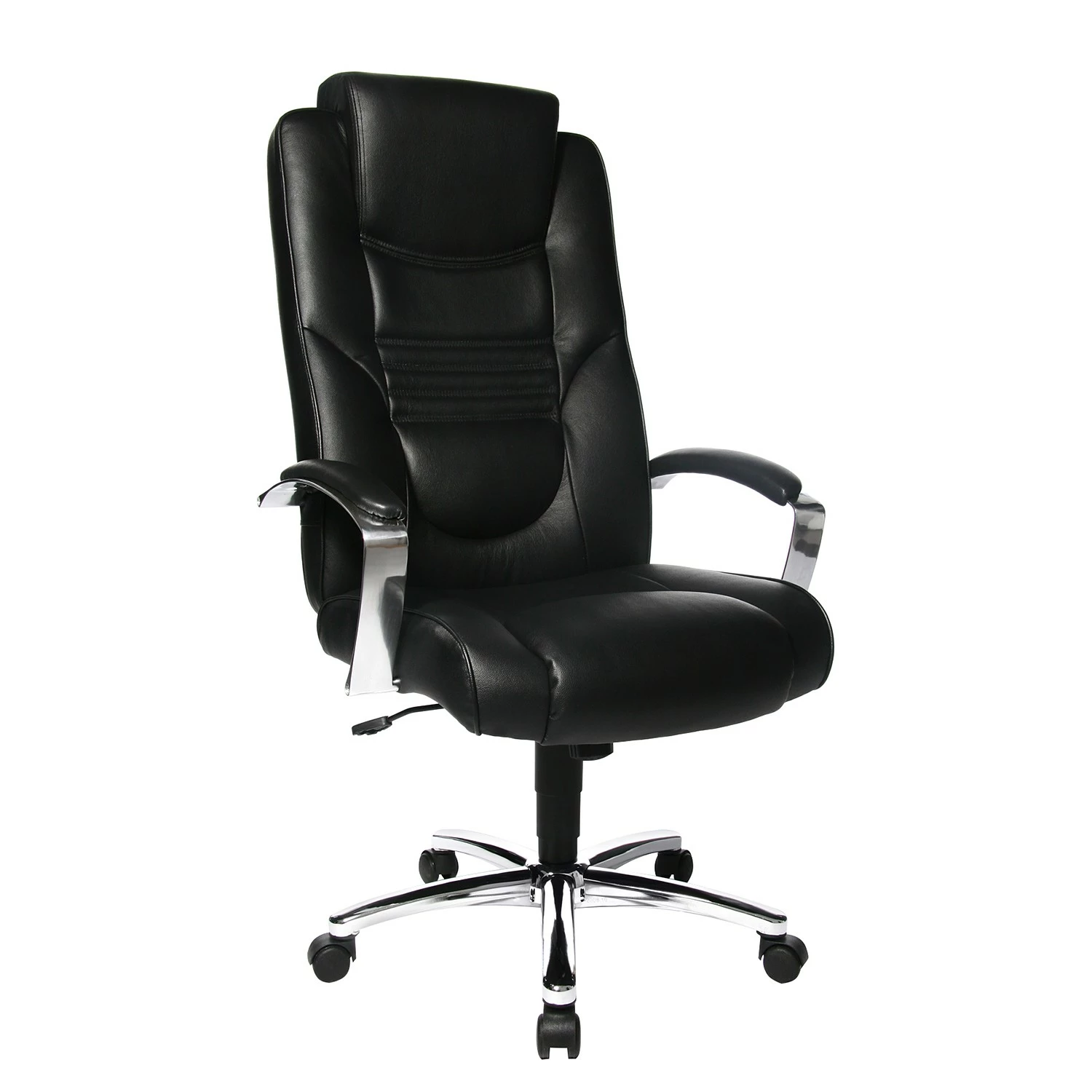 Topstar Chefsessel Soft Lux - Kunstleder / Stahl - Schwarz / Chrom 4 Topstar Chefsessel Soft Lux - Kunstleder / Stahl - Schwarz / Chrom – Bild 2