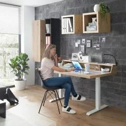 Furnitive Schreibtisch Unieux VII - (Höhenverstellbar) - Weiß