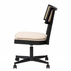 Mørteens Bürostuhl Davik - Webstoff / Esche massiv / Rattan - Creme / Esche Schwarz / Schwarz -Büromöbel Verkäufe 1000288169 220610 035 DETAILS P000000001000288169