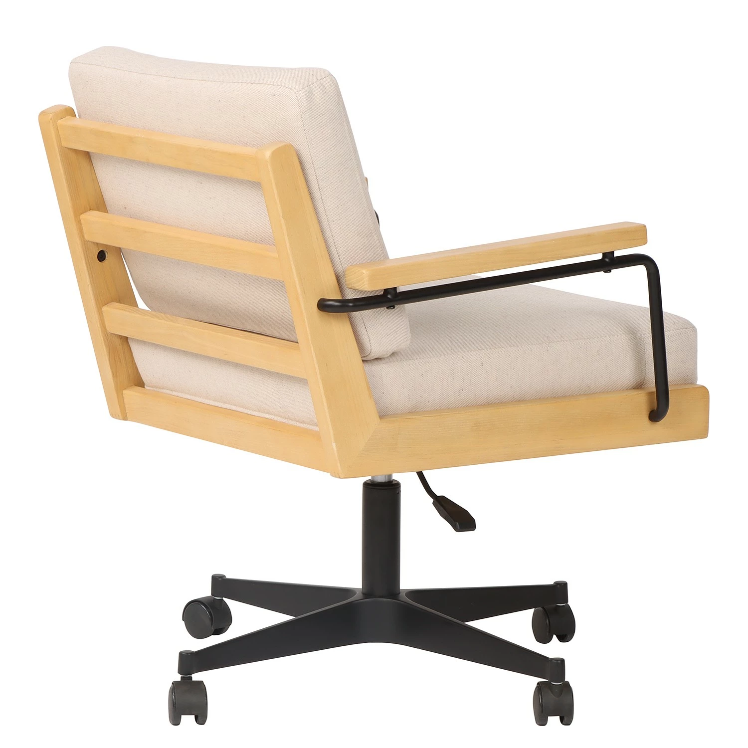Mørteens Bürostuhl David - Webstoff / Eiche massiv / Stahl - Creme / Eiche / Schwarz 6 Mørteens Bürostuhl David - Webstoff / Eiche massiv / Stahl - Creme / Eiche / Schwarz – Bild 4