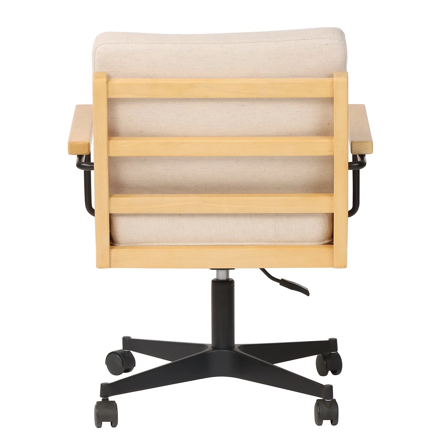 Mørteens Bürostuhl David - Webstoff / Eiche massiv / Stahl - Creme / Eiche / Schwarz 7 Mørteens Bürostuhl David - Webstoff / Eiche massiv / Stahl - Creme / Eiche / Schwarz – Bild 5