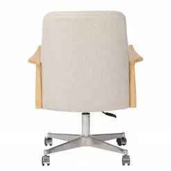 Mørteens Bürostuhl Burns - Webstoff / Eiche massiv / Metall - Creme / Eiche Hell / Silber -Büromöbel Verkäufe 1000288193 220610 045 DETAILS P000000001000288193