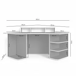 Furnitive Eckschreibtisch Crosswoods I - Anthrazit / Weiß -Büromöbel Verkäufe 1000288195 210827 12165100006 SKETCH DETAILS P000000001000288195 sketch