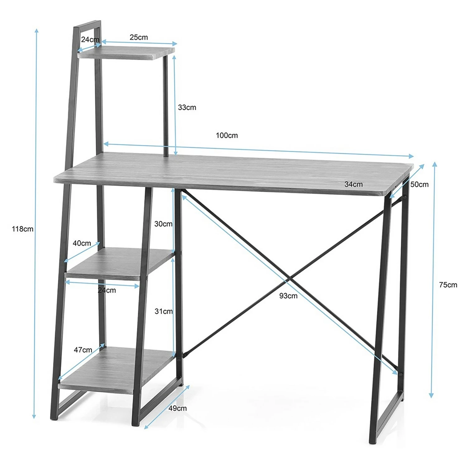 FLHF Schreibtisch-Kombination Ren - Ahorn Dekor Dunkel 9 FLHF Schreibtisch-Kombination Ren - Ahorn Dekor Dunkel – Bild 7
