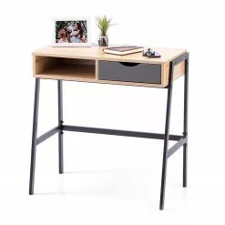 FLHF Schreibtisch Ins - Eiche Dekor / Schwarz -Büromöbel Verkäufe 1000289010 210902 09120300230 DETAILS P000000001000289010