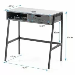 FLHF Schreibtisch Ins - Eiche Dekor / Schwarz -Büromöbel Verkäufe 1000289010 210902 09120300236 SKETCH DETAILS P000000001000289010 sketch