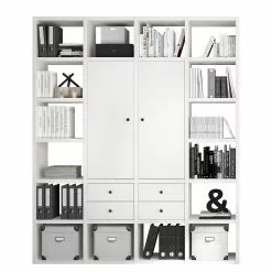 Fredriks Aktenregal-Kombination Emporio - Hochglanz Weiß