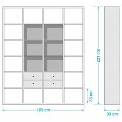 Fredriks Aktenregal-Kombination Emporio - Hochglanz Weiß -Büromöbel Verkäufe 1000289338 211012 1542040000507 SKETCH DETAILS P000000001000289338 sketch