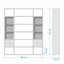 Fredriks Aktenregal-Kombination Emporio VI - Hochglanz Weiß -Büromöbel Verkäufe 1000289373 211012 154209000547 SKETCH DETAILS P000000001000289373 sketch