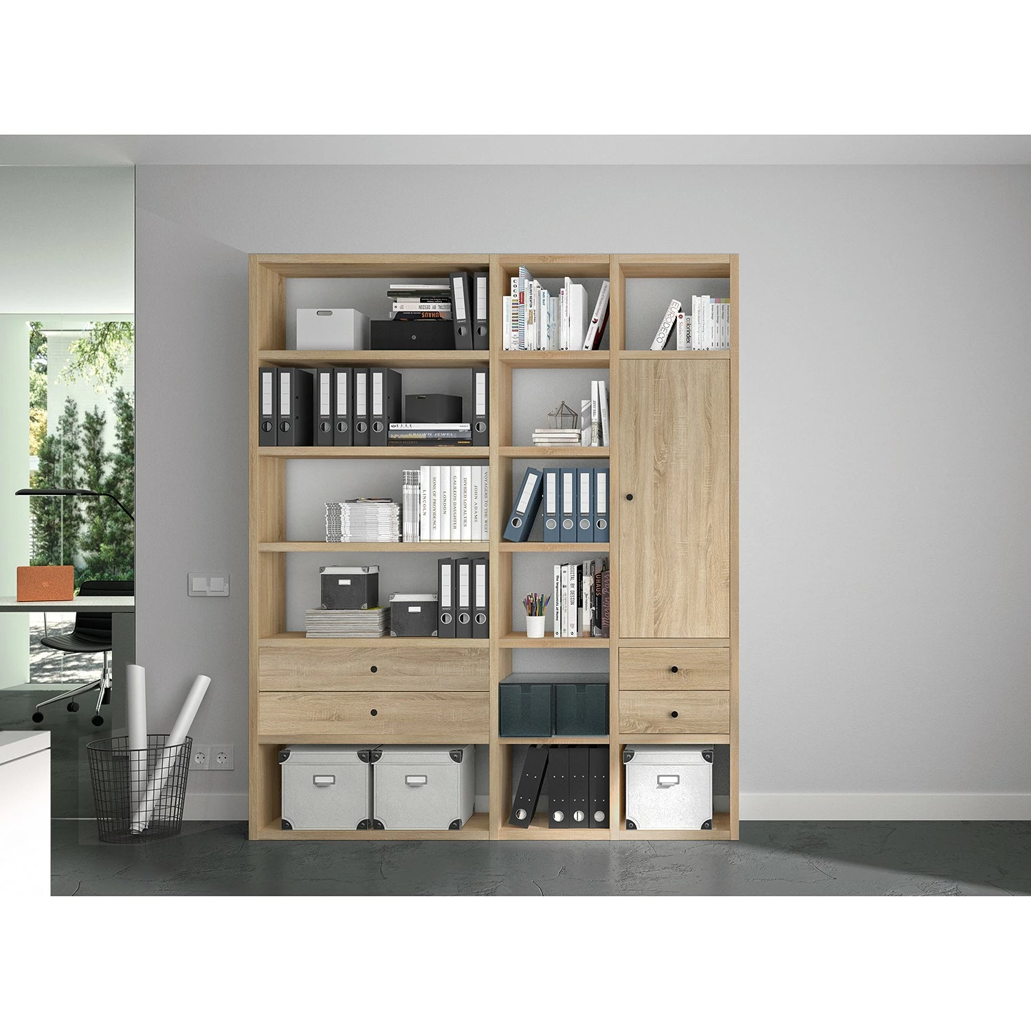 Fredriks Aktenregal-Kombination Emporio VII - Eiche Sonoma Dekor 5 Fredriks Aktenregal-Kombination Emporio VII - Eiche Sonoma Dekor – Bild 3