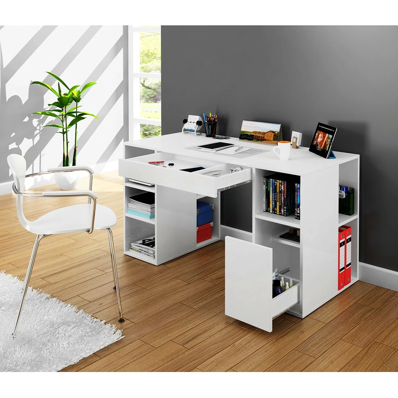 Fredriks Schreibtisch Dibond - Weiß 5 Fredriks Schreibtisch Dibond - Weiß – Bild 3