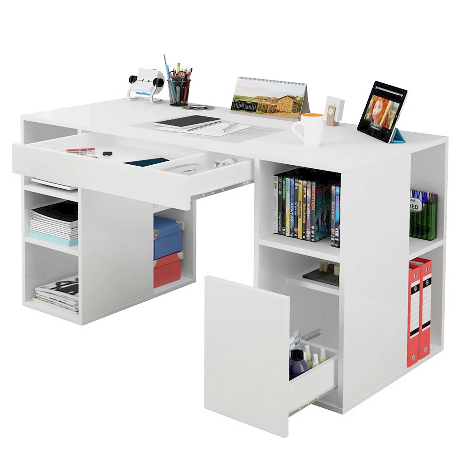 Fredriks Schreibtisch Dibond - Weiß 6 Fredriks Schreibtisch Dibond - Weiß – Bild 4