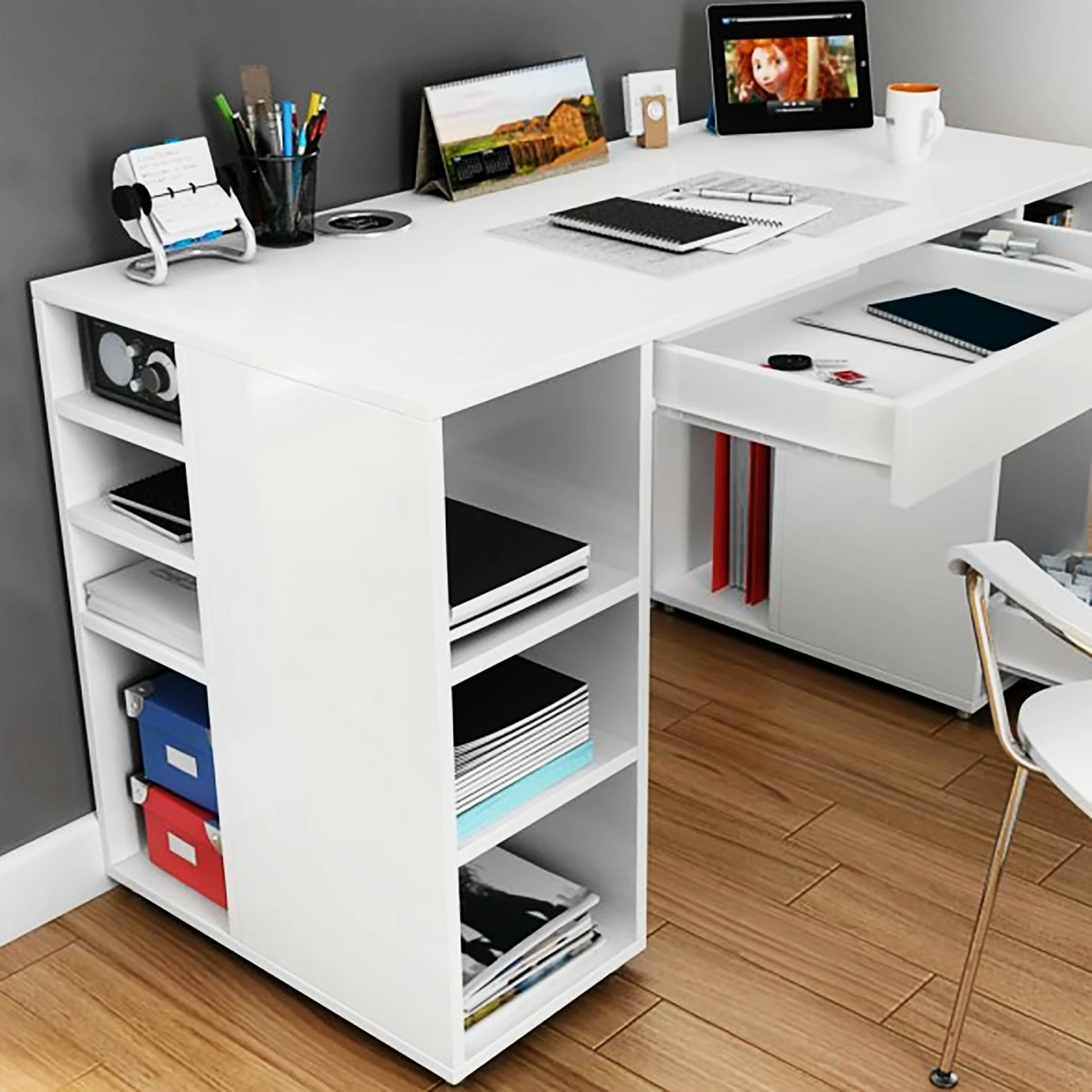 Fredriks Schreibtisch Dibond - Weiß 7 Fredriks Schreibtisch Dibond - Weiß – Bild 5