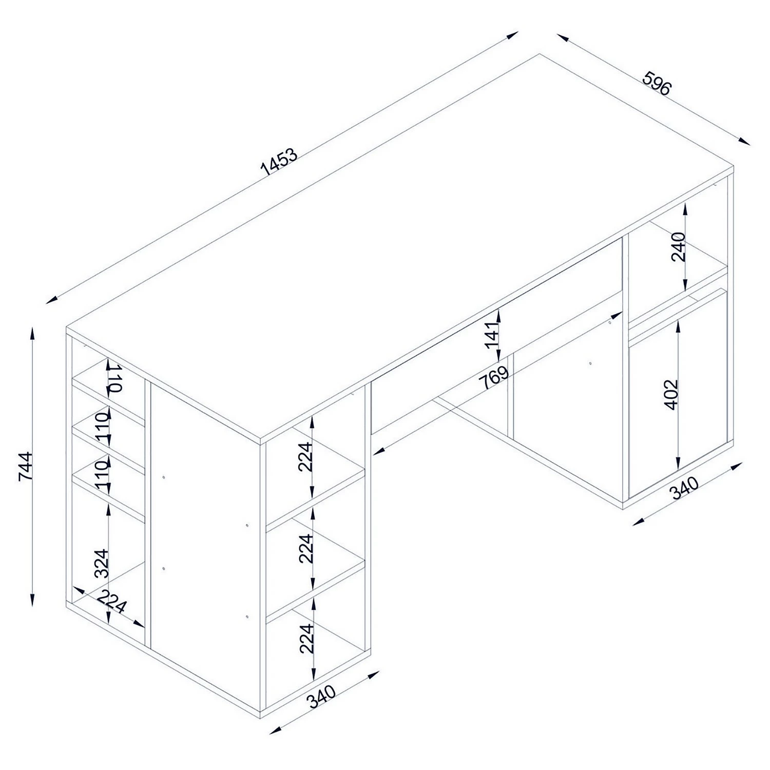 Fredriks Schreibtisch Dibond - Weiß 8 Fredriks Schreibtisch Dibond - Weiß – Bild 6