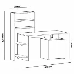 Fredriks Schreibtisch-Kombination Milli - Walnuss Dekor / Weiß 13 Fredriks Schreibtisch-Kombination Milli - Walnuss Dekor / Weiß -Büromöbel Verkäufe 1000289488 210908 14360600018 SKETCH DETAILS P000000001000289488 sketch