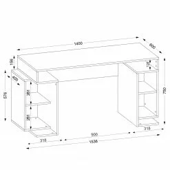 Fredriks Schreibtisch Mountain - Walnuss Dekor / Weiß 7 Fredriks Schreibtisch Mountain - Walnuss Dekor / Weiß -Büromöbel Verkäufe 1000289490 210908 14360700025 SKETCH DETAILS P000000001000289490 sketch