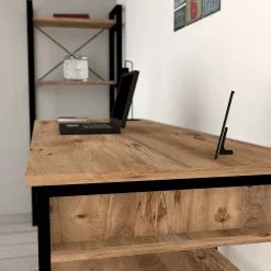 Ars manufacti Schreibtisch Embu - Walnuss Dekor / Schwarz -Büromöbel Verkäufe 1000289491 210908 14360800028 DETAILS P000000001000289491