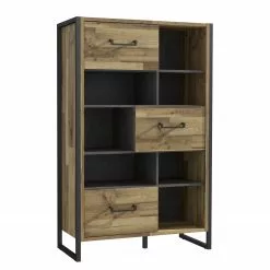 Ars manufacti Büroset Voru (3-teilig) - Eiche Stirling Dekor / Dunkelgrau -Büromöbel Verkäufe 1000292007 211006 14100800172 DETAILS P000000001000292007