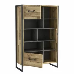 Ars manufacti Büroset Voru (3-teilig) - Eiche Stirling Dekor / Dunkelgrau -Büromöbel Verkäufe 1000292007 211006 14100800183 DETAILS P000000001000292007