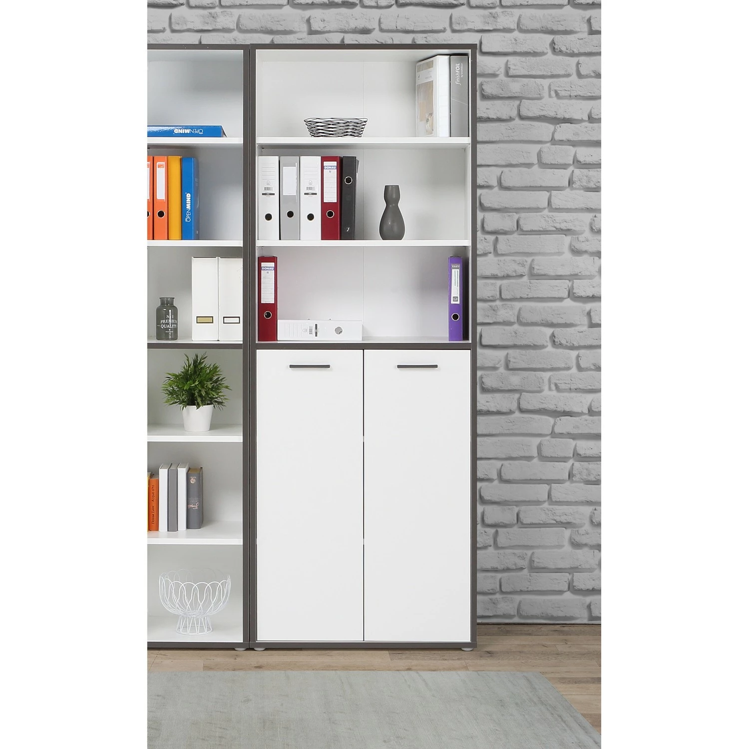 Fredriks Büroset Kendrick II (7-teilig) - Weiß / Grau 9 Fredriks Büroset Kendrick II (7-teilig) - Weiß / Grau – Bild 7