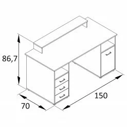 Furnitive Schreibtisch Nora - Weiß 11 Furnitive Schreibtisch Nora - Weiß -Büromöbel Verkäufe 1000296243 210927 08195200607 SKETCH DETAILS P000000001000296243 sketch
