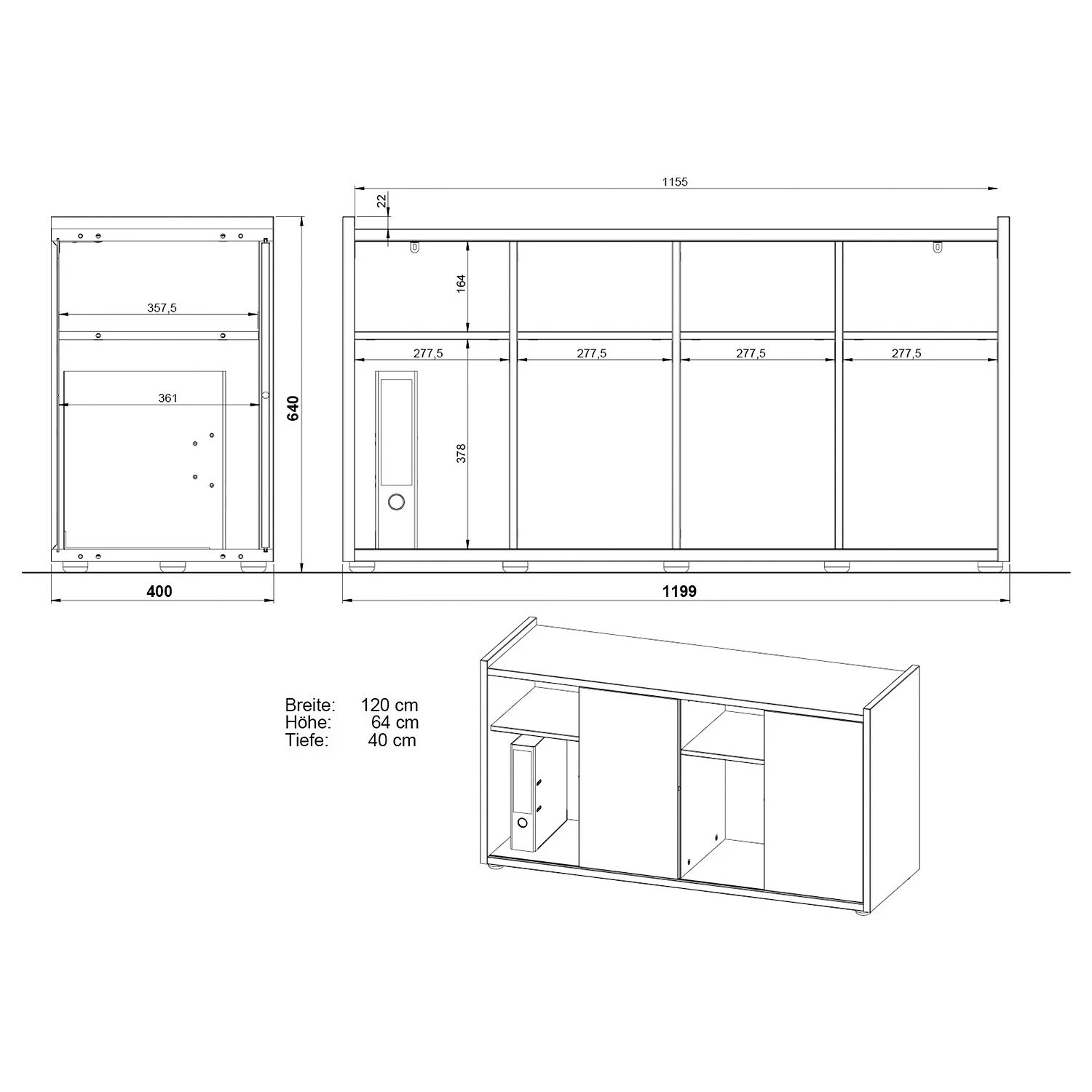 Germania Sideboard GW-Indianapolis - Eiche Navarra Dekor / Weiß 7 Germania Sideboard GW-Indianapolis - Eiche Navarra Dekor / Weiß – Bild 5