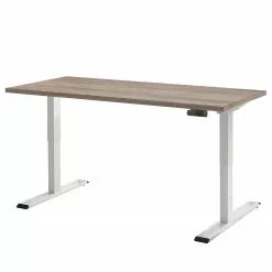 Furnitive Schreibtisch Avin II - (Höhenverstellbar) - Eiche Sonoma Dekor - Weiß