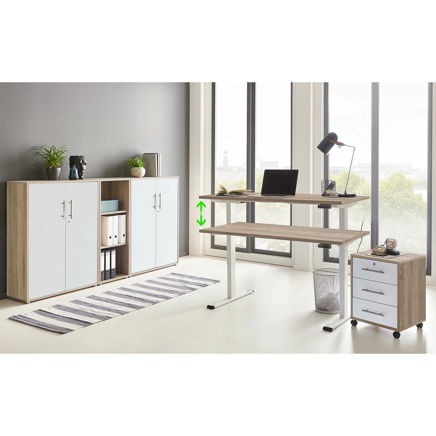 Furnitive Schrankwand Avin II (3-teilig) - Eiche Sonoma Dekor / Weiß 4 Furnitive Schrankwand Avin II (3-teilig) - Eiche Sonoma Dekor / Weiß – Bild 2