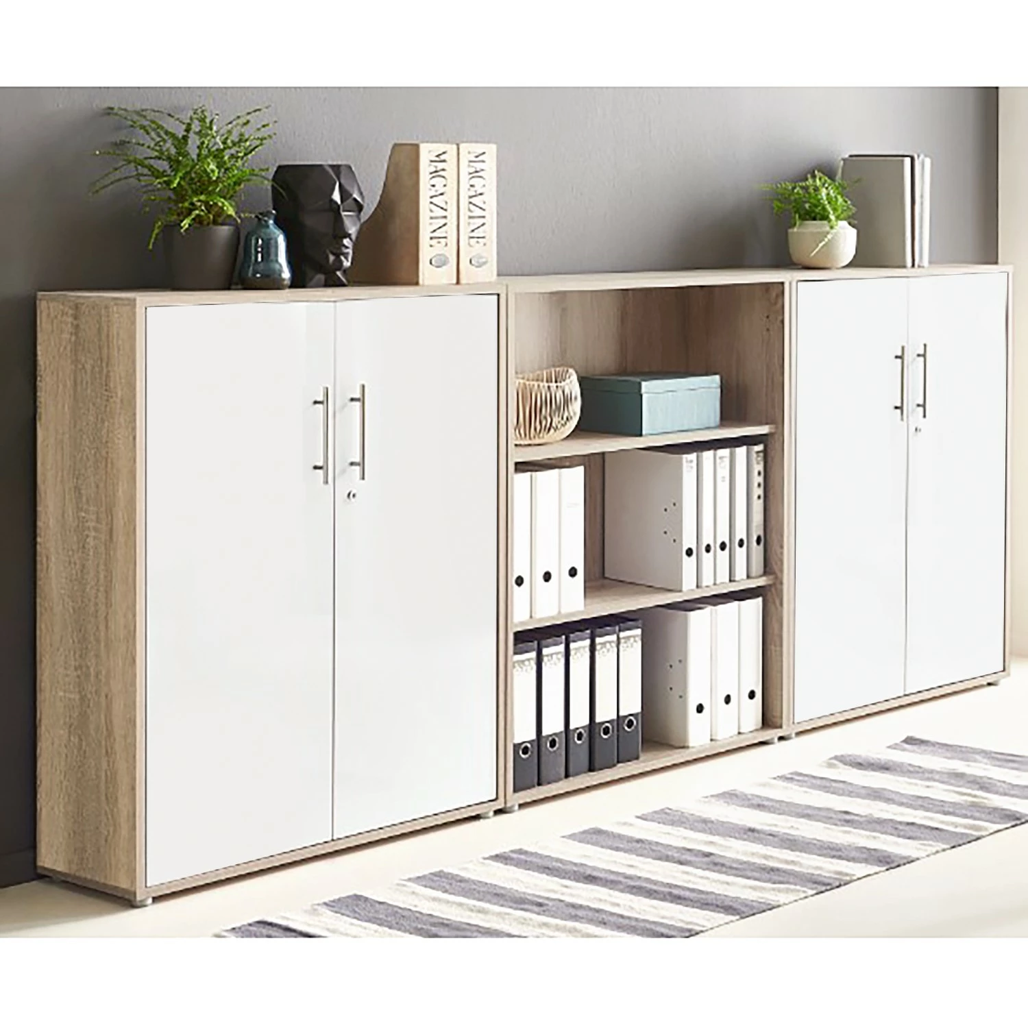 Furnitive Büroset Avin XIV (5-teilig) - (Höhenverstellbar) - Eiche Sonoma Dekor / Weiß 4 Furnitive Büroset Avin XIV (5-teilig) - (Höhenverstellbar) - Eiche Sonoma Dekor / Weiß – Bild 2