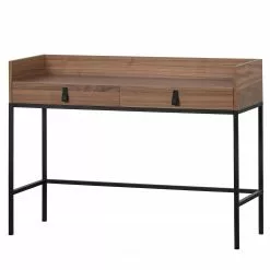 Fredriks Schreibtisch Boonton - Echtholz furniert / Metall - Walnuss / Schwarz