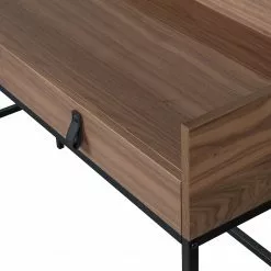 Fredriks Schreibtisch Boonton - Echtholz furniert / Metall - Walnuss / Schwarz -Büromöbel Verkäufe 1000299499 211011 08454300094 DETAILS P000000001000299499