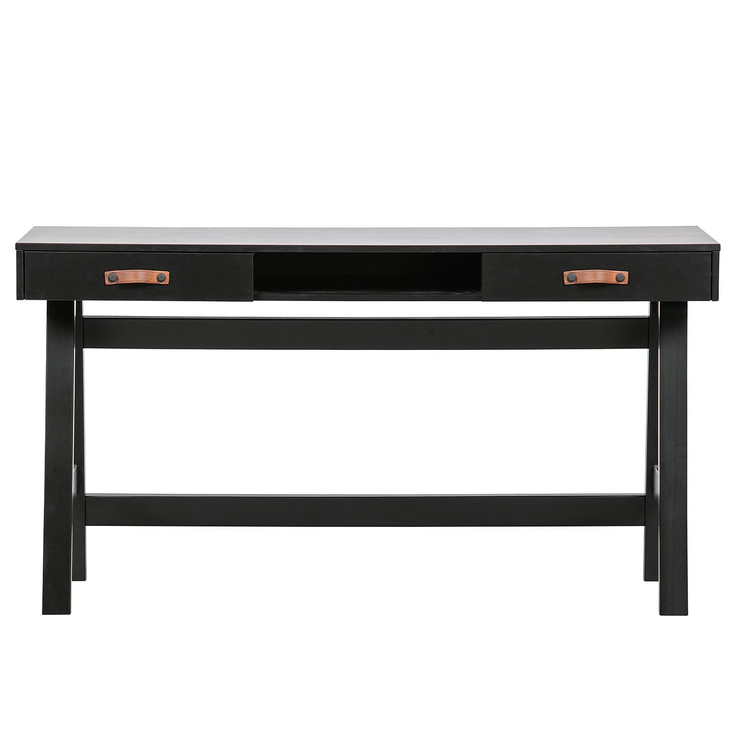 Fredriks Schreibtisch Dural - Kiefer massiv - Schwarz / Vintage Braun 4 Fredriks Schreibtisch Dural - Kiefer massiv - Schwarz / Vintage Braun – Bild 2