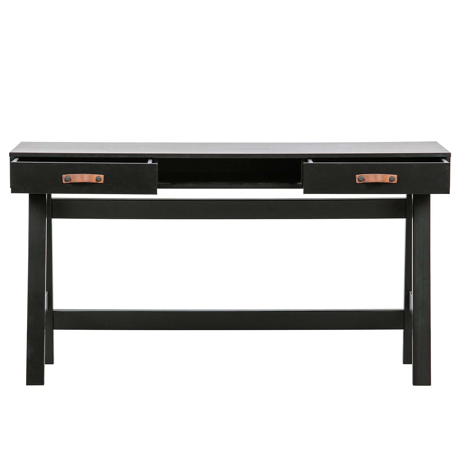 Fredriks Schreibtisch Dural - Kiefer massiv - Schwarz / Vintage Braun 5 Fredriks Schreibtisch Dural - Kiefer massiv - Schwarz / Vintage Braun – Bild 3