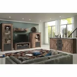 Trendteam Sideboard Georgia - Dunkelgrau / Eiche Rustikal Dekor -Büromöbel Verkäufe 1000300860 211015 12545200136 MOOD DETAILS P000000001000300860 mood