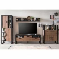 Red Living Regal Norddal I - Nussbaum Dekor / Schwarz -Büromöbel Verkäufe 1000304812 211101 07584900035 MOOD DETAILS P000000001000304812 mood