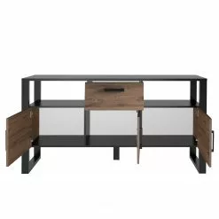 Red Living Sideboard Norddal - Nussbaum Dekor / Schwarz -Büromöbel Verkäufe 1000304813 211027 104959000114 DETAILS P000000001000304813