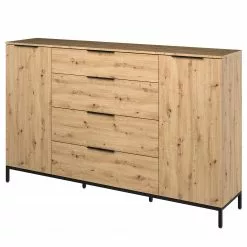 Maja Möbel Sideboard Trend Wood I - Asteiche Dekor / Schwarz