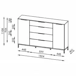 Maja Möbel Sideboard Trend Wood I - Asteiche Dekor / Schwarz 14 Maja Möbel Sideboard Trend Wood I - Asteiche Dekor / Schwarz -Büromöbel Verkäufe 1000306527 211102 130342000519 SKETCH DETAILS P000000001000306527 sketch